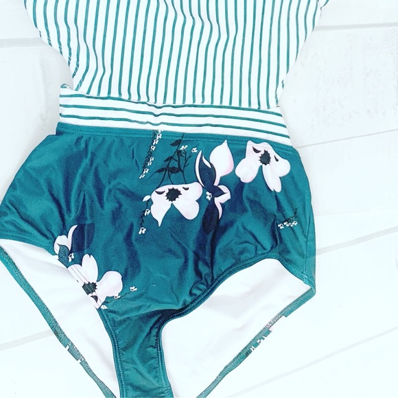 Molybell Womens One Piece Swimsuit Green Floral M - Picture 13 of 16